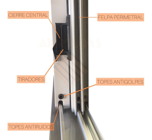 Ventana Con Mosquitero Y Reja 240x60 Vidrio Entero Blanco