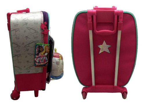 Imagem 2 de 4 de Kit Barbie Original : Mochila Rodinhas + Lancheira + Estojo