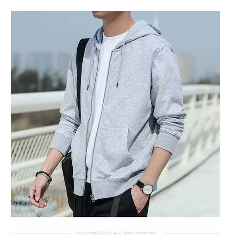 Sudadera Casual Con Capucha Y Cremallera Con Forro Polar Par