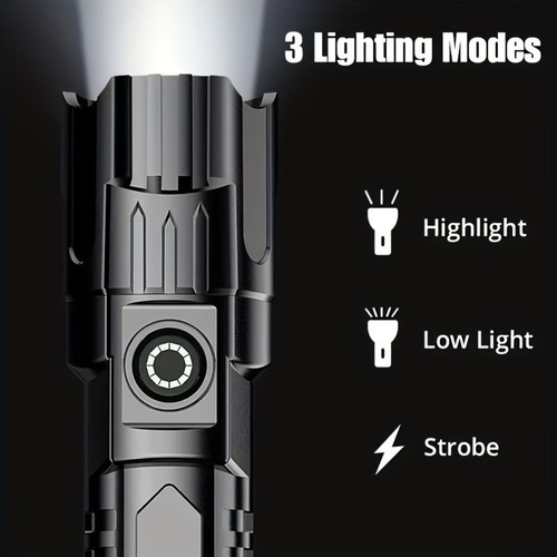 Linterna De Luz Fuerte Recargable Usb Portátil En U 4008