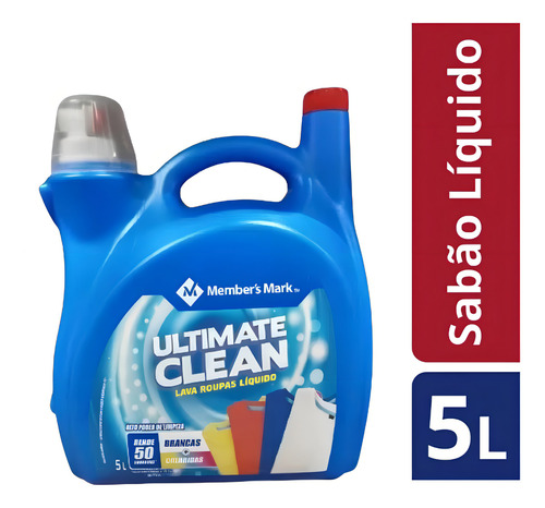 Lava Roupas Sabão Líquido Ultimate Clean Member's Mark 5 Lts