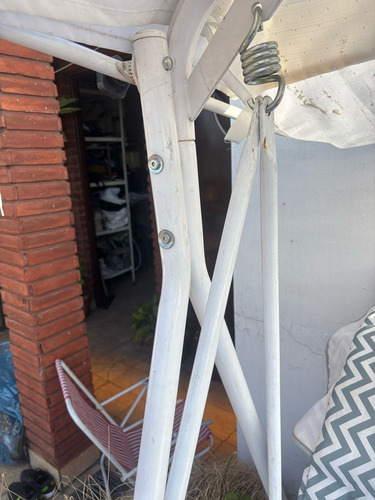 Sillon Hamaca 3 Personas Jardin , Sin Toldo Como Nuevo Blanco (Usado)