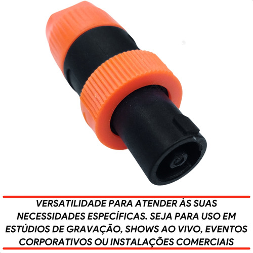 Kit 4 Conectores Plug Speakon 2 Macho E 2 Femea 4 Polos Para Rack Móvel Som Plug Conector Speakon Painel Kit 2 Pares