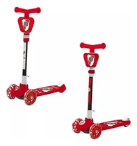 Comprar Monopatin Plegable 3 Ruedas Con Luces Led River Plate En Mca Color Rojo y Blanco