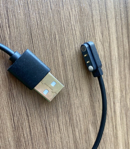 Cabo Usb Preto Para Haylou Ls05 Solar/ Manter B3/ Rt2 Ls10