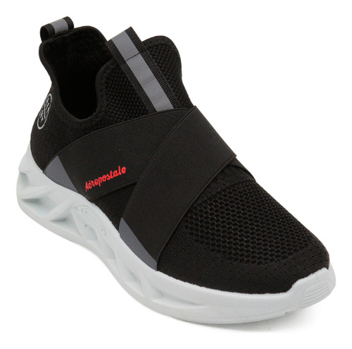 Tenis Aeropostale Orig Negro Hombre Tela Ajuste Elastico