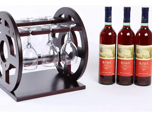 Estante De Madera Maciza Botellas De Vino, Soporte Copa...