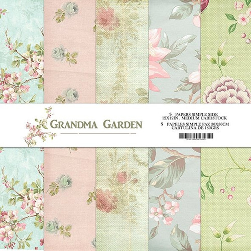 Grandma Garden Papers - Pack De 5 Papeles 30x30cm 180grs