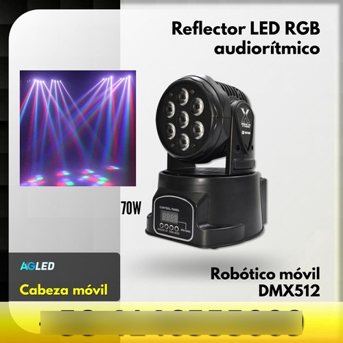 Reflector Led Rgb Robotico Movil 70w Dmx512