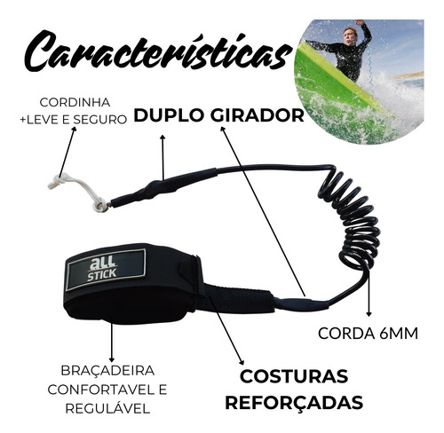 Prancha Bodyboard Pró Maré- C/ Leash Braço All Stick
