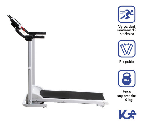 Caminadora Electrica Barandas De Seguridad Plegable 2 Hp Color Gris