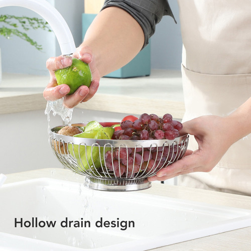 Cesta De Frutas De Acero Inoxidable Multiusos Decorativa