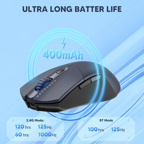 Mouse De Juego Inalámbrico Redragon, Construcción Ultra Lige