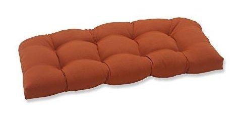 Cojín Perfect Outdoor Cinnabar Wicker Loveseat Cushion, Burn