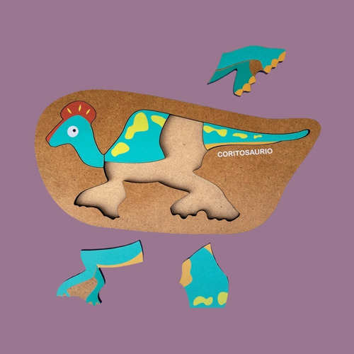 Imagen 7 de 10 de Set 5 Rompecabezas Didacticos Infantiles Madera Dinos Niños