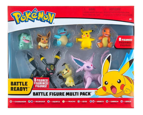 Pokémon Set Batalla 8 Personaje Pikachu  Evee Mimikyu Espeon