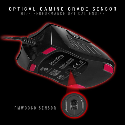 Rato Gamer Bloody Sp30, Ergonómico, 8 Botões, Negro
