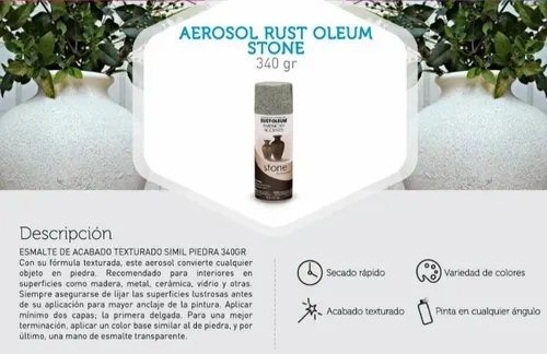 Lata Rust Oleum Stone Efecto Piedra Gris