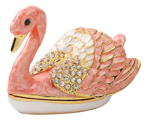 Cisne Trinket Box Hinged Handpainted Cristal Figurita A...