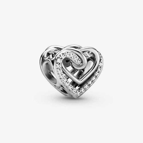 Pandora Original Charm Corazón Brillante Entrelazado, Plata