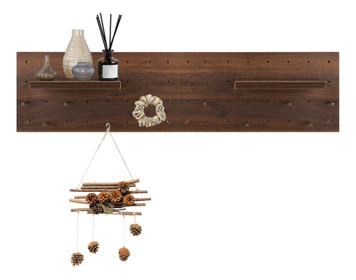 Jodaueueyu Pegboard De Madera Con Estantes Y Ganchos De De