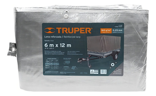 Lona De Polietileno Reforzada Truper 6x12 M