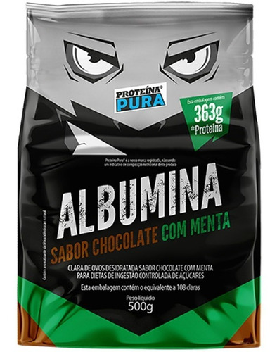 Albumina 500g Proteína Da Clara Do Ovo - Proteína Pura Sabor Chocolate C/ Menta