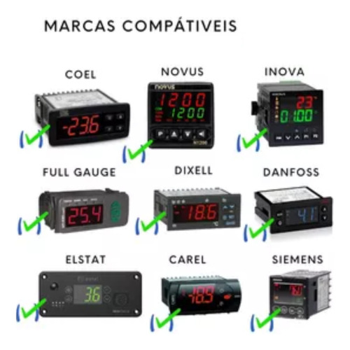 Termopar Pt100 Sensor 3 Fios Haste 5cm Cabo 1 Metro Bucim