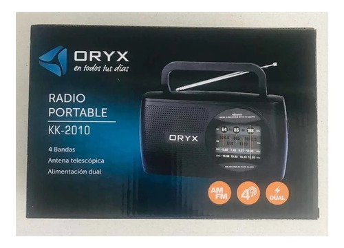 Imagen 3 de 6 de Radio Oryx Kk-2010 Am Fm 4 Bandas Antena Telescopica Beiro