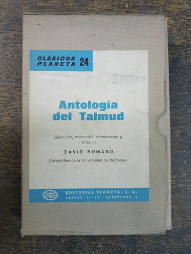 Imagen 1 de 8 de Antologia Del Talmud * Seleccion David Romano * Planeta *