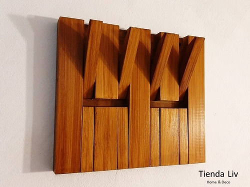 Imagen 3 de 7 de Perchero De Pared 8 Ganchos Madera Rebatible Diseño Nórdico