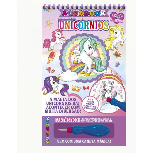 Livro Colorindo Com Agua Aquabook Diversão E Criatividade Cores Vibrantes E Alegres Caneta Magica 