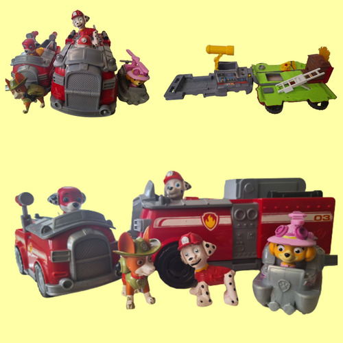 Paw Patrol Marshall Figuras Y Camión 2 En 1 Y 2 Más Lote (Usado)