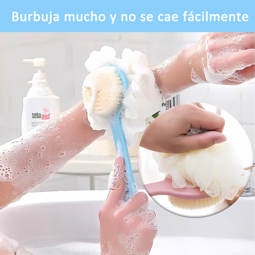 Kit Cepillo Exfoliante Ducha Esponja Baño Masajeador Capilar