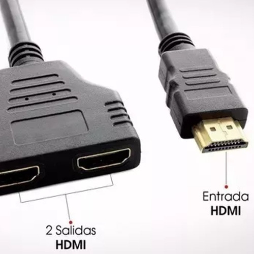 Imagen 3 de 4 de Splitter Hdmi 1x2 Cable Adaptador Derivador 1080p Espejo