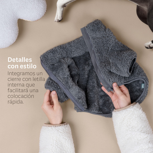 Suéter Sudadera Borrega For Perro Chico Esquimal Color Gris