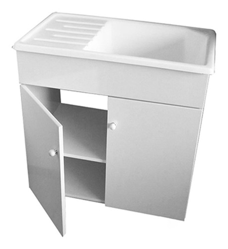 Imagen 4 de 10 de Mueble Lavadero Mdf Laqueado + Pileta 75 X 45 Fibr Envio