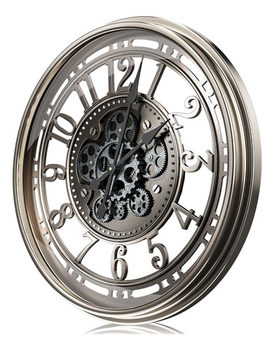 Reloj De Pared Grande Con Engranajes Móviles Reales,