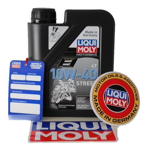 Aceite Liqui Moly Moto 10w40 Street  4 Tiempos + Sticker