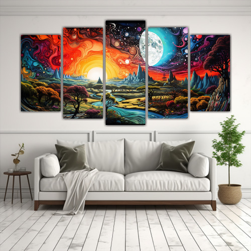 100x50cm Cuadros De Paisajes Surrealistas En Tela Flores