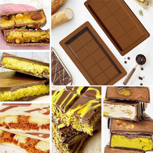 Paquete De 2 Moldes De Barra De Chocolate De 1 Pulgada De Pr