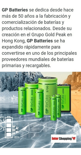 Pila Recargale Aaa 1000 Mah Gp Recyko X4 Unidades