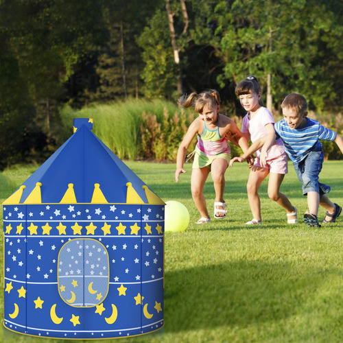 S Niños Carpa Castillo Casita Portátil Juguete,con Color Azul