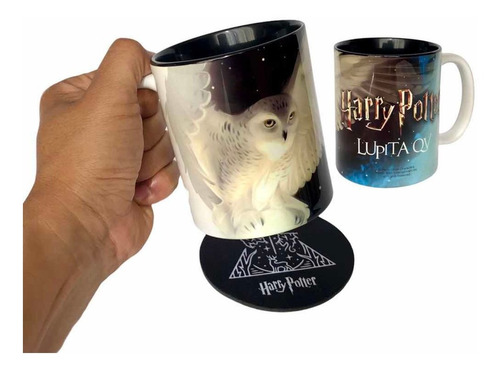 Hermosa Taza De Lechuza Hedwig Harry Potter Personalizada