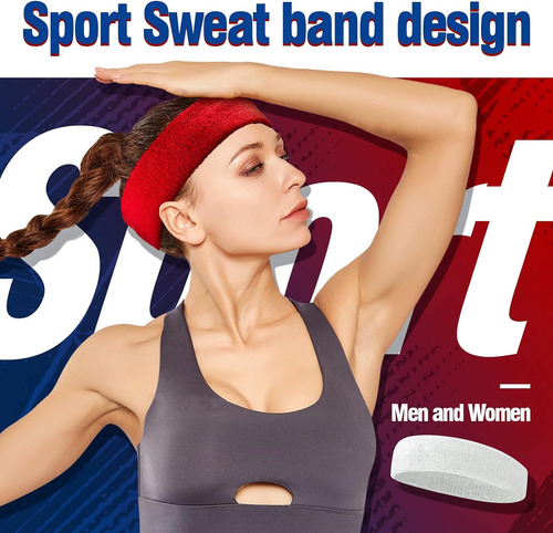 Diadema Deportiva Sweatbands For Hombre Y Mujer, Moistur...
