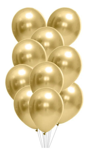 25 Balão Bexiga Joy N°9 - Cores Metálico (ler Descrição) Cor Champagne