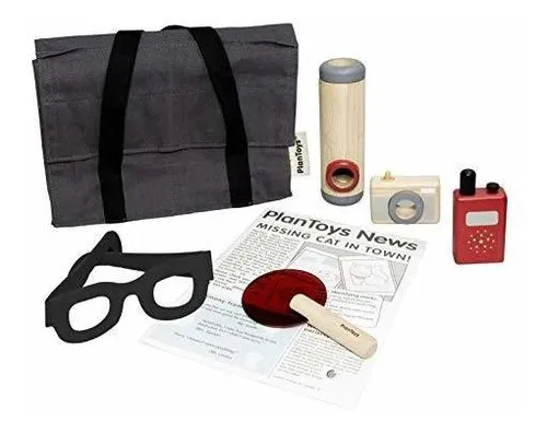 Set De Juego De Detective Plantoys - Hecho De Madera Ecológi