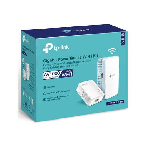 Imagen 9 de 10 de Kit Powerline Gigabit Wifi Ac Av1000, Tp-link Tl-wpa7517kit