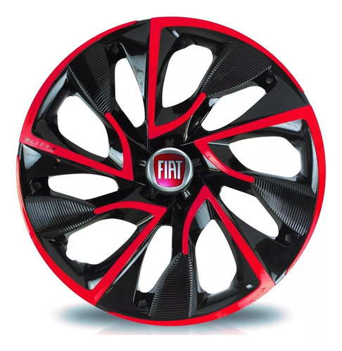 Juego De Tazas Rodado 13 Logo Fiat Mod Deportivo