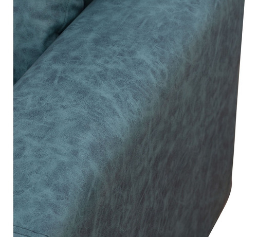 Sofá Neo 3 Cuerpos Cuero Auris Azul Petróleo /mueblesamérica